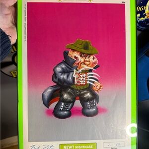 Magic Newt Nightmare Art Print with Green Frame